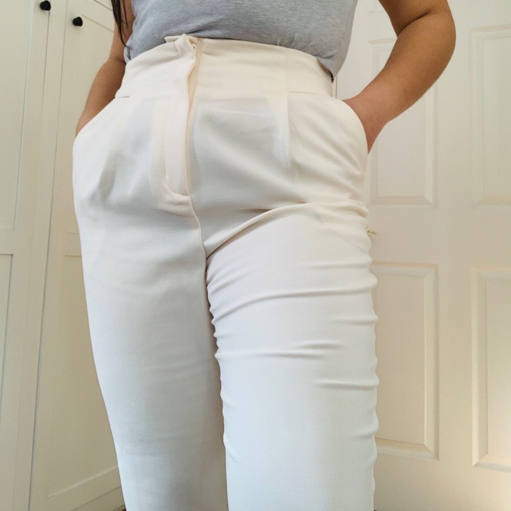 H&M Cream High Rise Pants Size 10